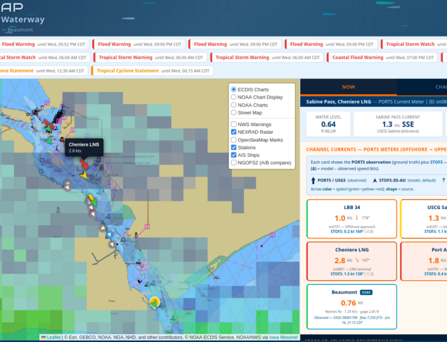 Pilot Map with live AIS vessel traffic